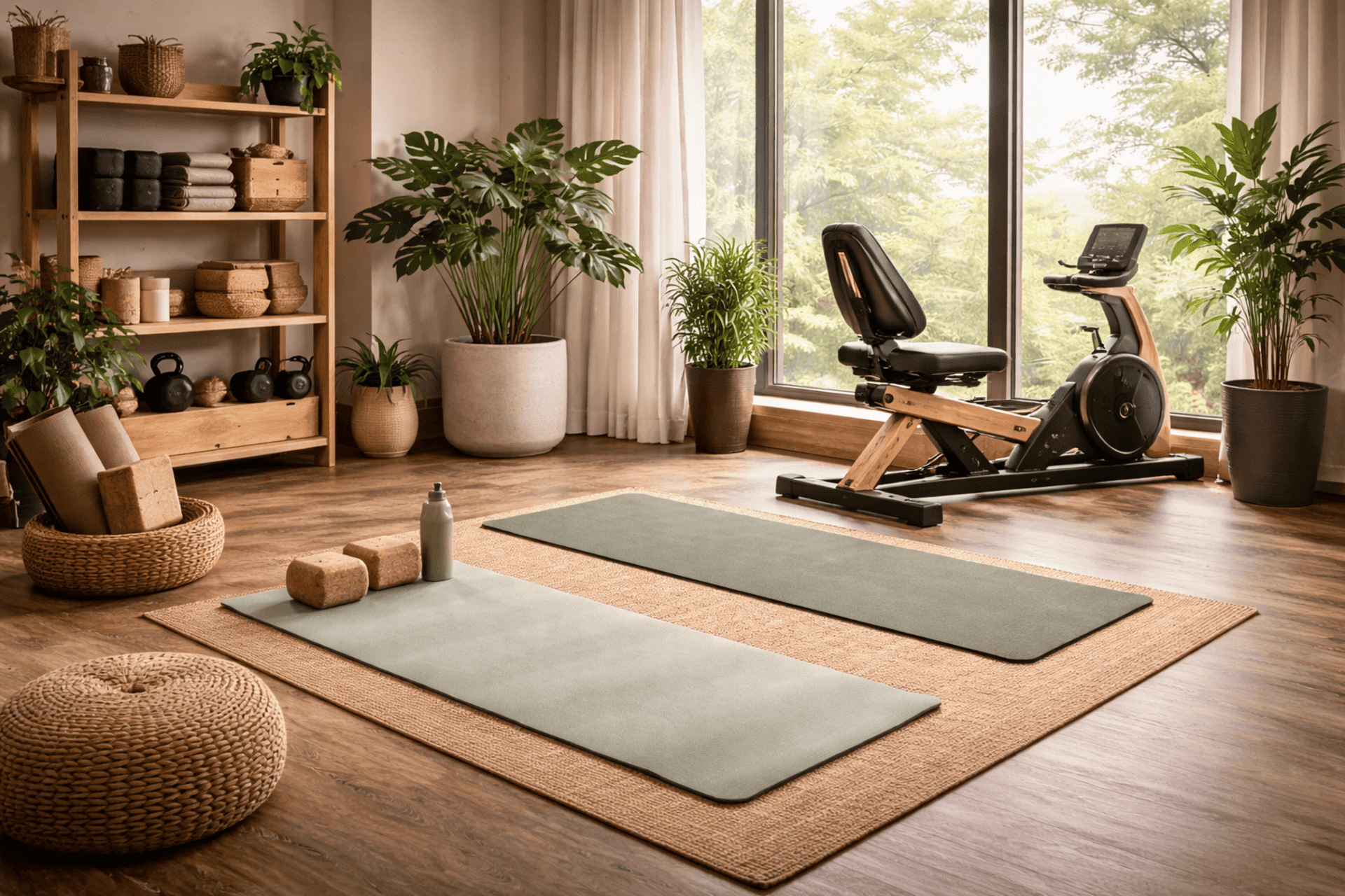 Yoga bicycle natural space gym fitness EcoMotion Gear